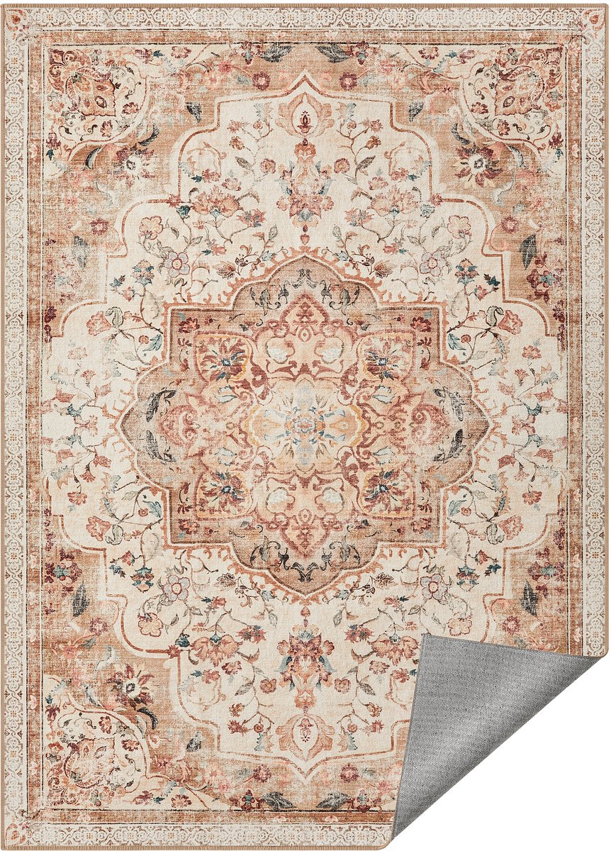 SONGMICS HOME - Tapijt - Vintage Vloerkleed - Wasbaar en Antislip - Voor Woonkamer Slaapkamer Keuken