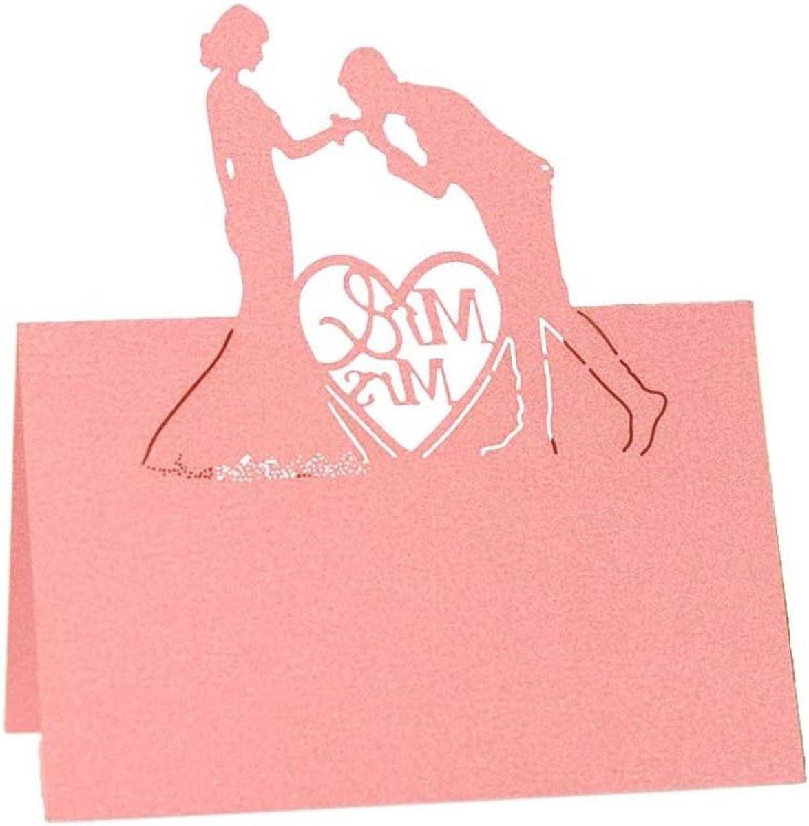 Plaatskaartjes Tent Kaarten - Naamkaarten Zitkaarten - Feestdecoratie Tafel - Holle Tent Ontwerp - 12x9 cm - Roze