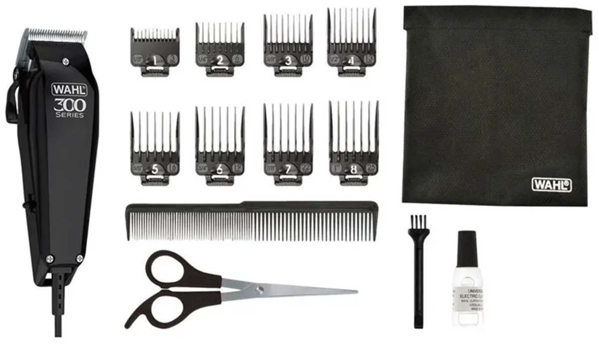 WAHL Tondeuse Home Pro 300  Haar Trimmer Mannen Heren  Kit 15 stuks  8 knipgeleiders 3 mm tot 25 mm  Tondeuse set op netstroom 3 meter snoer WAHL 20102.0460 thumbnail 5