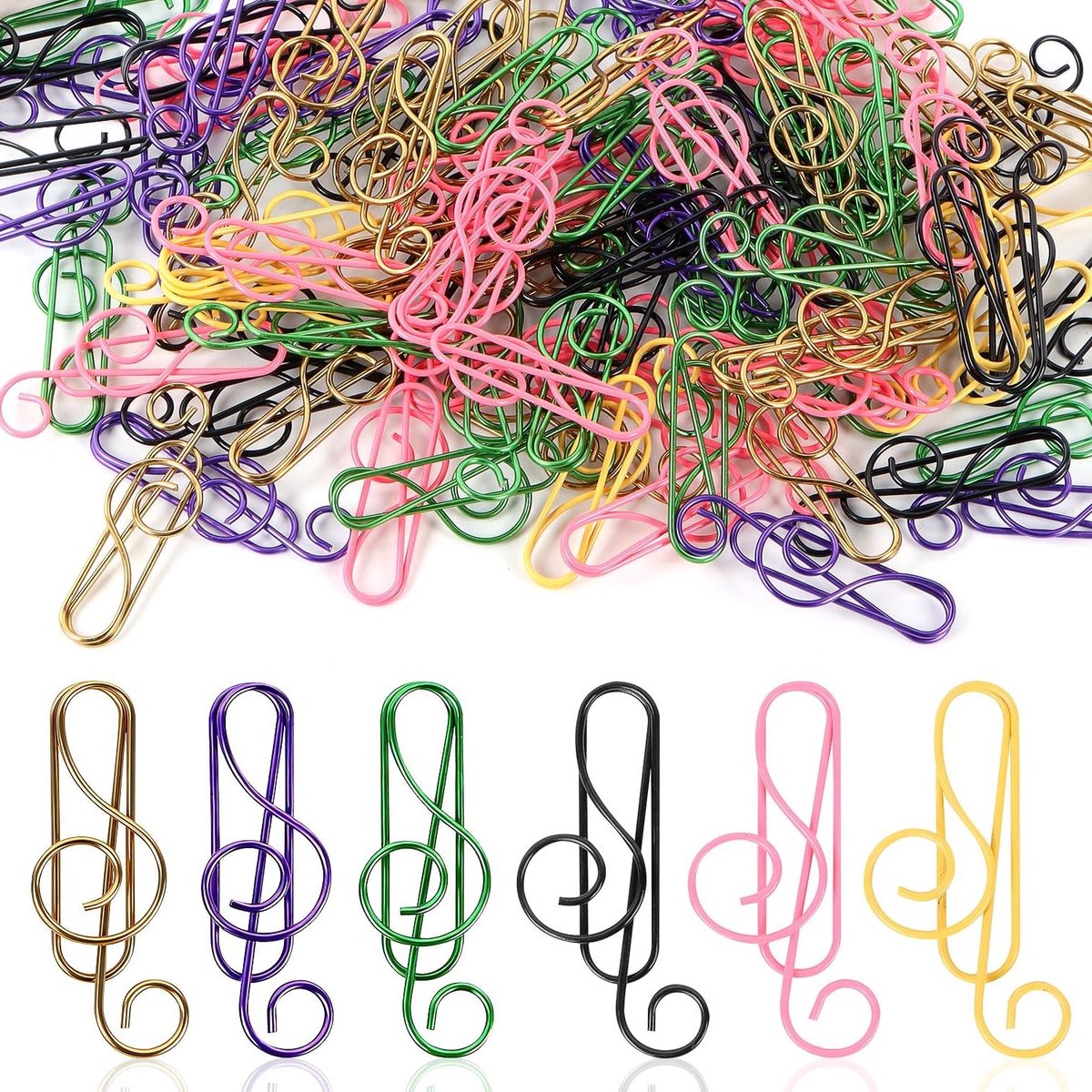 Schattige metalen paperclips in dierenvorm, goudkleurig, 100 stuks - Perfect voor kantoor, school en als boekenleggers