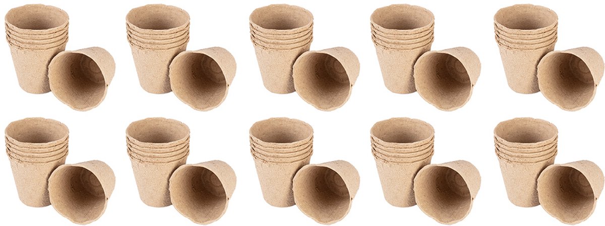 Verto 15G463 - Turfpotjes Set - 60 stuks - 8x8x7.8 cm - Biologisch Afbreekbaar