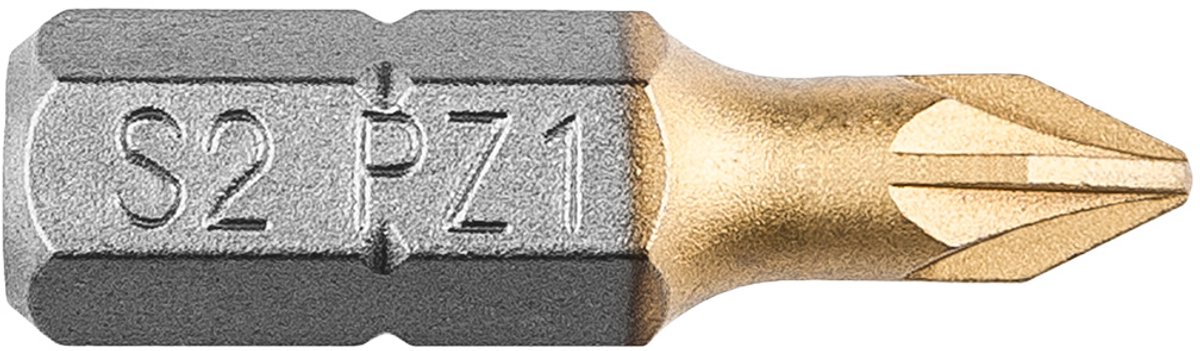 Bit PZ1, 25mm S2 TIN, 2 op een blister
