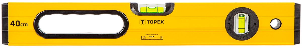 Topex 600 Serie - Aluminium Waterpas - 40cm - Met 2 Libellen - Gemaakt van Duurzaam Aluminium