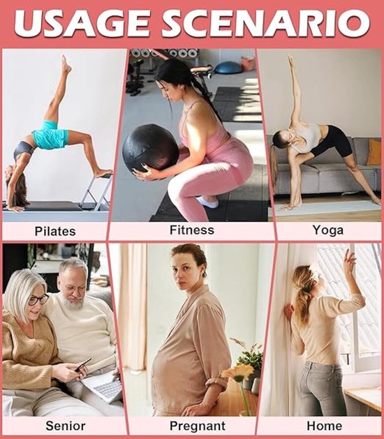 3 Paar - Dames Antislip Yoga Pilates Sokken - Yoga Sokken - Roze, zwart, grijs - Antislip sokken - Ademend Katoenen Enkelsokken met Grip - Voor Ballet, Dans, Fitness & Dagelijkse Workouts — afbeelding 4