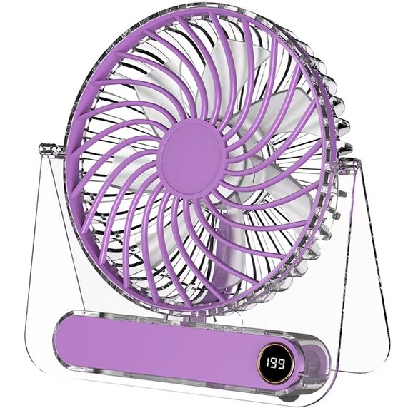 Turbo tafelventilator paars 199 snelheden 2-in-1 wand- en bureauventilator stil 28dB veilig kind en huisdier