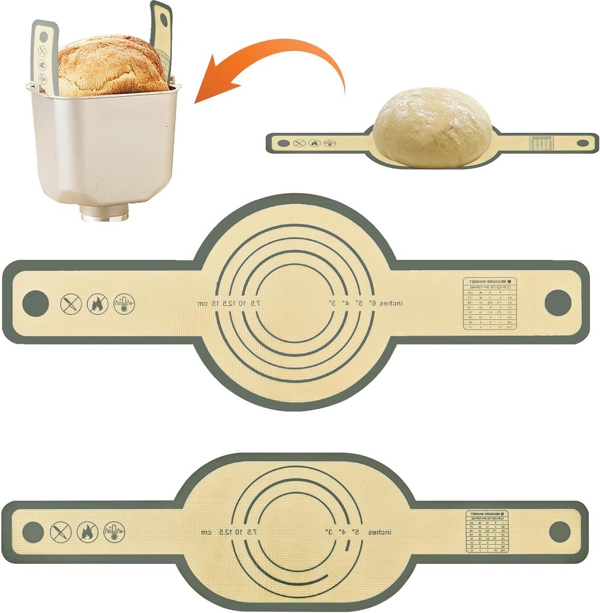 Herbruikbare Silikonemat voor Brood bakken Antikleef Sourdough Mat met Lange Handvatten Perfect voor Dutch Oven en Bakbenodigdheden