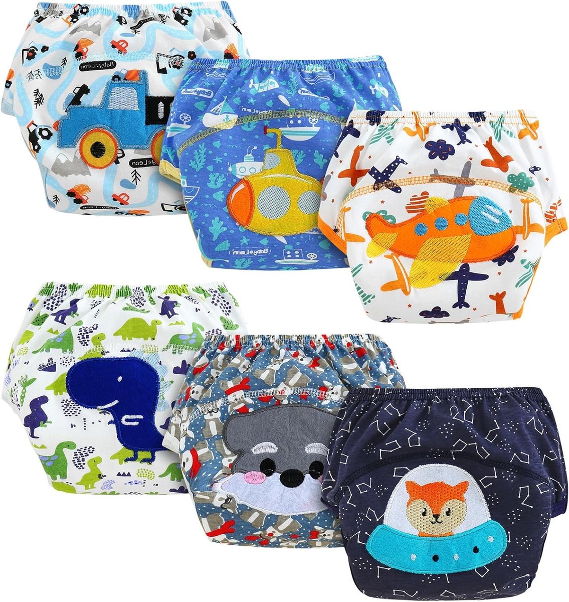 Set van 6 Training Pants voor Kinderen, Potty Trousers, Wasbare Onderbroeken, Comfortabele Katoenen Onderkleding voor Peuters