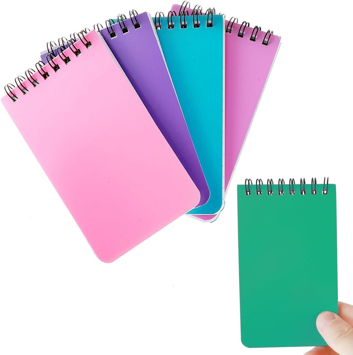 6 Stuks A7 Notitieblok, 360 Vel Mini Spiral Notitieboek, Draagbaar Pocket Notitieboek voor Kantoor, School en Thuis (12.8×7.5cm) - Ideaal voor Notities, Plannen en Creatieve Ideeën