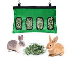 Hoogwaardige Hooi Voederzak voor Kleine Dieren, Ideaal voor Cavia's, Konijnen en Chinchilla's, Met 4 Vensters voor Gemakkelijk Toegang tot Voer
