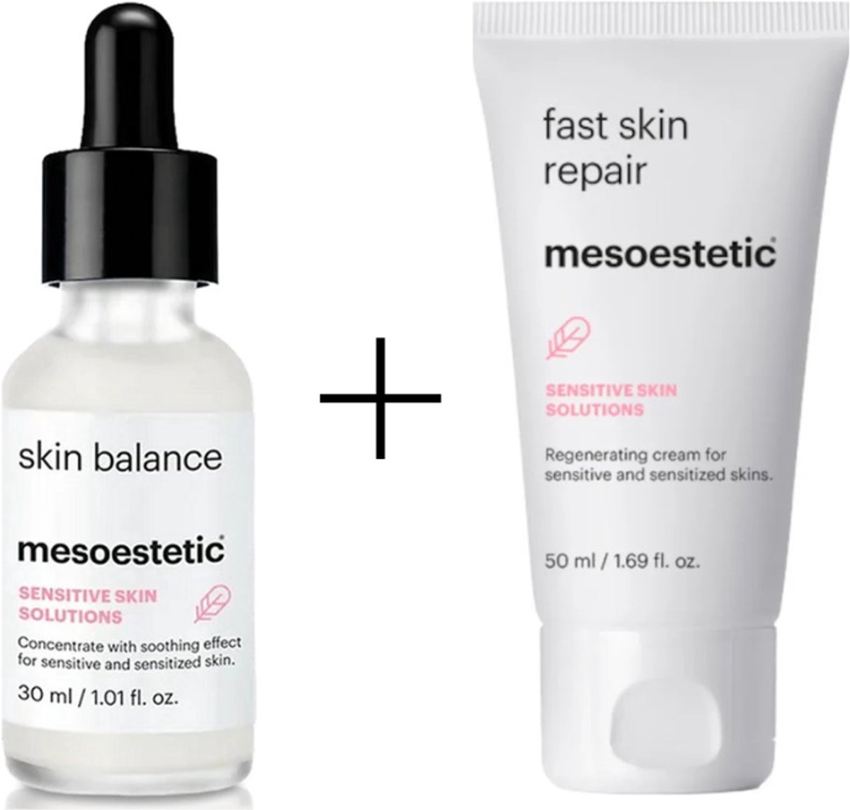Mesoestetic Fast Skin Repair + Skin Balance – Huidherstel & Kalmerende Set – Gevoelige en Onzuivere Huid