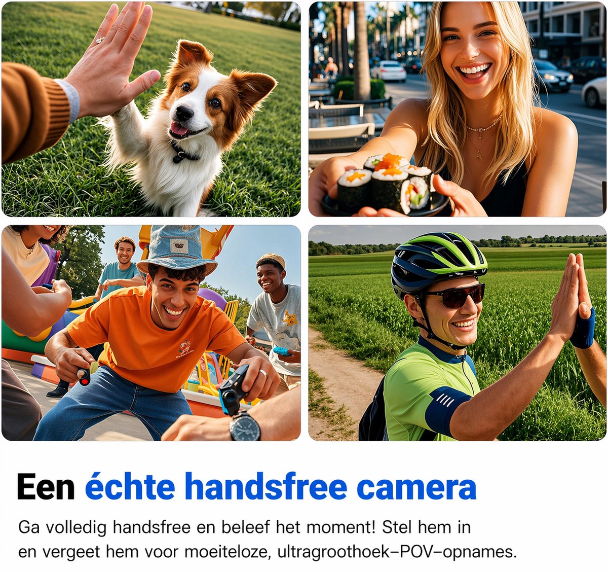 Mini Action camera - Recorder - HD sportcamera - Videocamera - 120° Groothoeklens - 1080P Bodycamera met magnetische lanyard-achterclip - 360° clip - Handsfree POV-camcorder met montageaccessoires voor fietsen, motorrijden, huisdieren uitlaten thumbnail 2