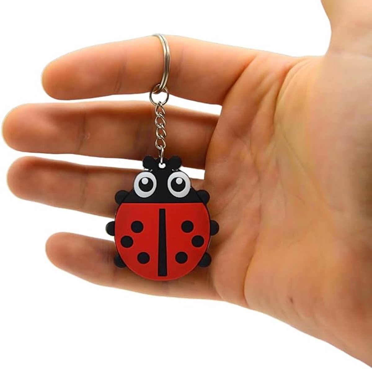 Lieveheersbeestje 3d Sleutelhanger - Tas Hanger - Schattig Ladybird Gelukspoppetje Traktatie - Anti-Geweld Symbool - Cadeautje voor Rugzak - 1 Stuks