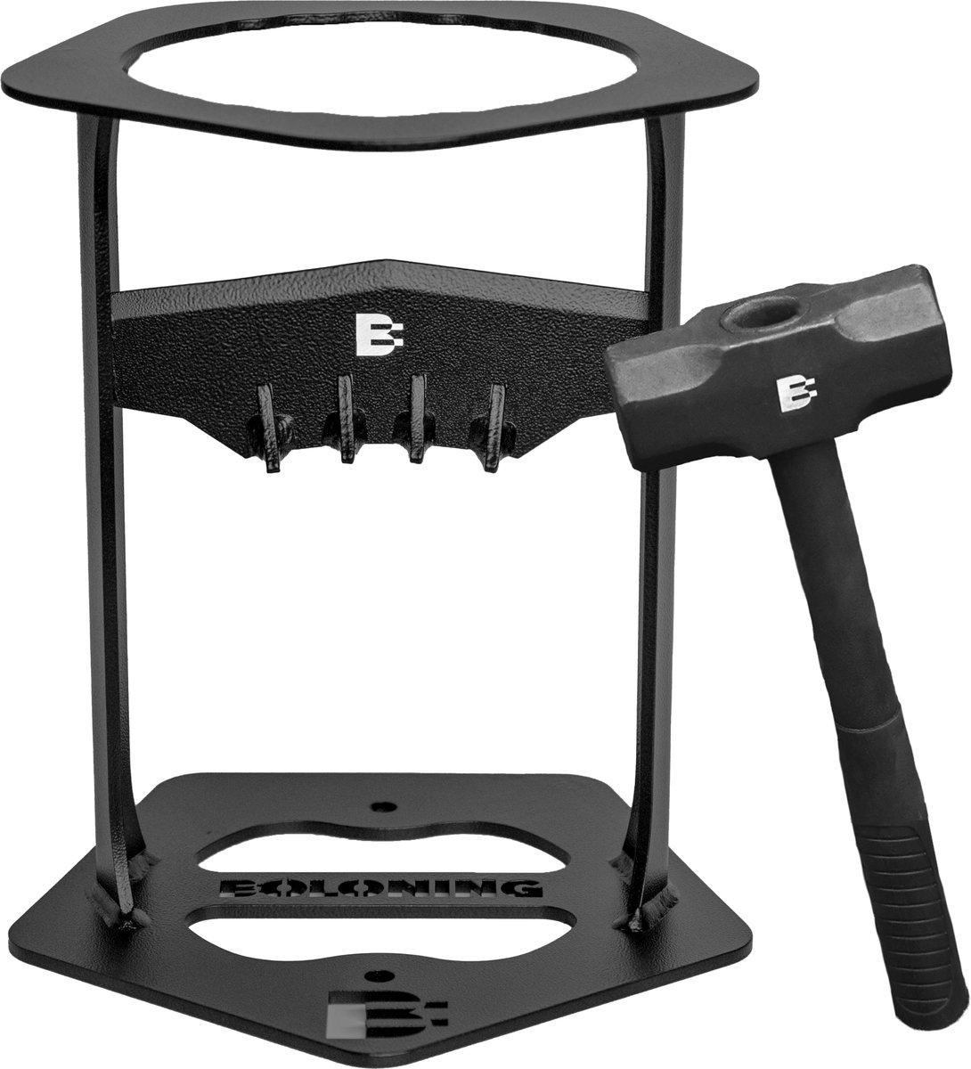 Bol.com Boloning® Houtklover met Hamer- Houtsplijter - Gietijzer - Houtklover voor aanmaakhout - Houtkliever - Hout klover - Hou... aanbieding