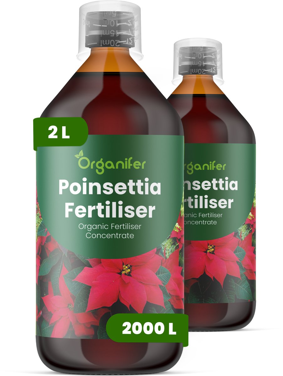 Vloeibare Meststof Voor Poinsettia 2X1 L Voor 2000 L - Npk 2-1-8 - Verbetert Bladkwaliteit En Het Algehele Visuele Evenwicht - Bevordert Compacte Groei En Een Sterke Plantstructuur - Ondersteunt Intense Schutbladkleur - Organifer
