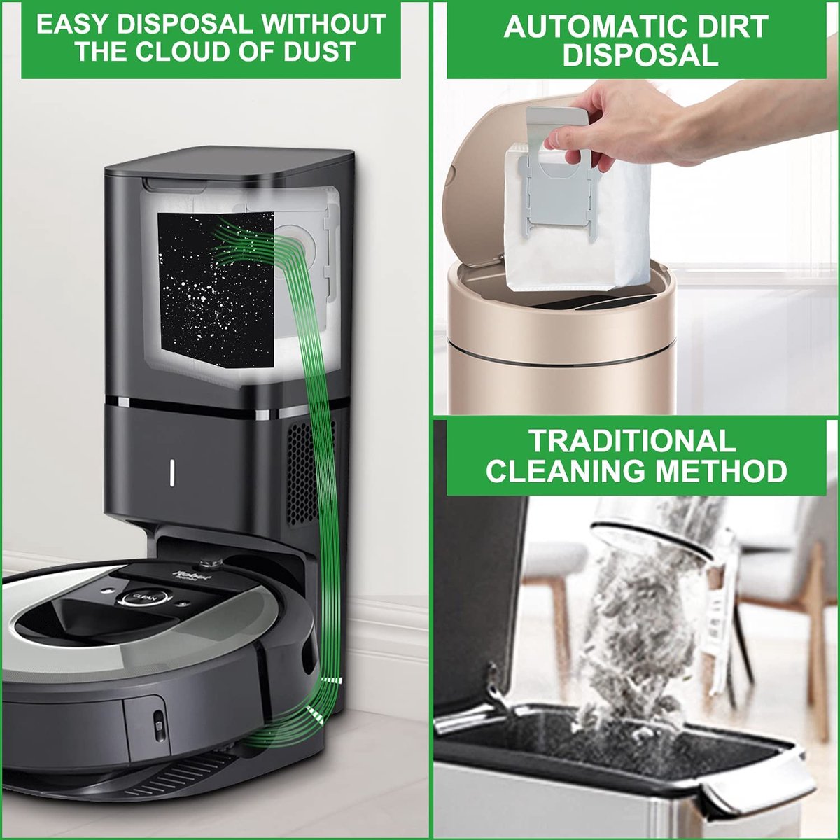 6-pack stofzuigerzakken iRobot Roomba i7 i7+ i7+ E5 E6 S9 S9+