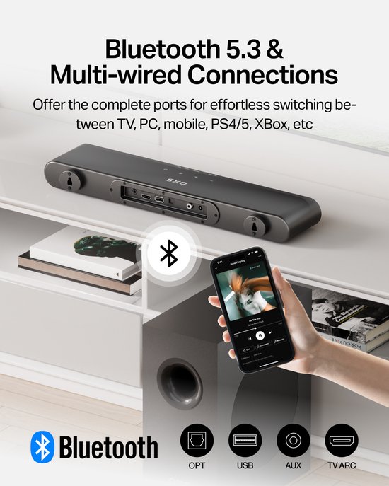 OXS S21 2.1 Gaming Soundbar - Met subwoofer - Woonkamer — afbeelding 4
