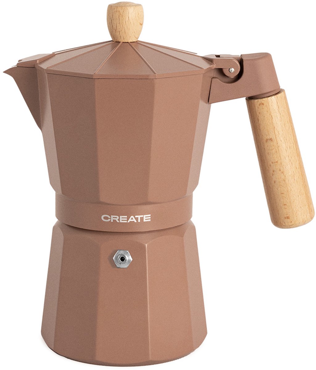 CREATE - Italiaanse koffiezetter - Mokka - Zonder inductieadapter - 9 kopjes / 450ml - THERA MOKA RETRO