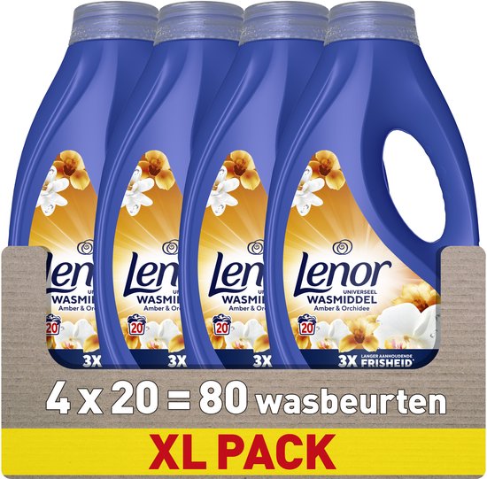 Lenor Vloeibaar Wasmiddel - Amber & Orchid - 4 x 20 Lavages