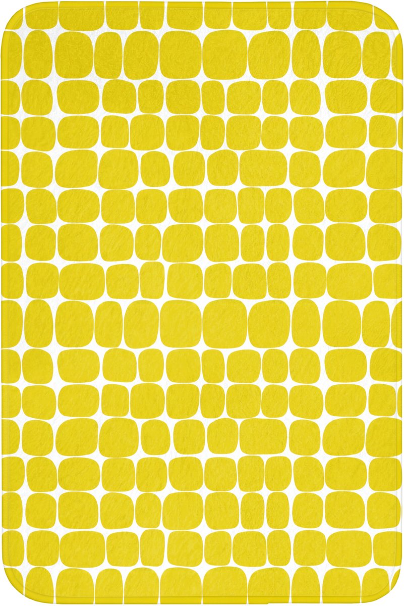 WC mat 60x90 cm - Antislip - Stippen - Modern - Geel - Toiletmat - Vloermat - Douchemat -
