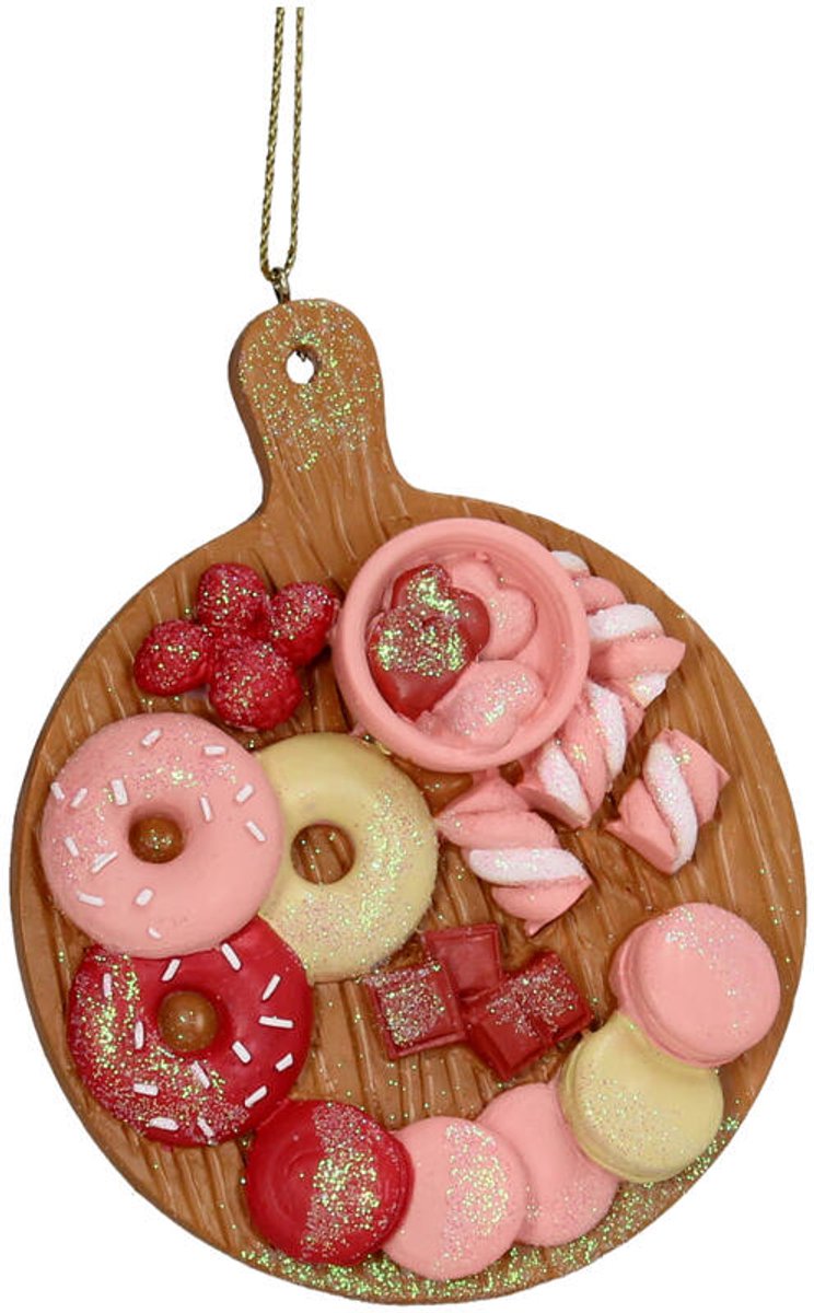 HD Collection Kerst Ornament Sweets Roze – Polyresin Kersthanger – Barista Café Collectie – 10,2 cm – Trendy Kerstdecoratie
