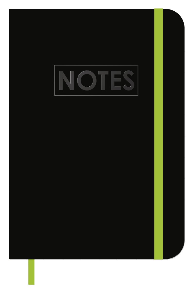 MGPcards - Notitieboekje/opschrijfboekje - gelinieerd - 80 pagina's - A6 formaat - Mini schrift met harde kaft - Zwart+Groen