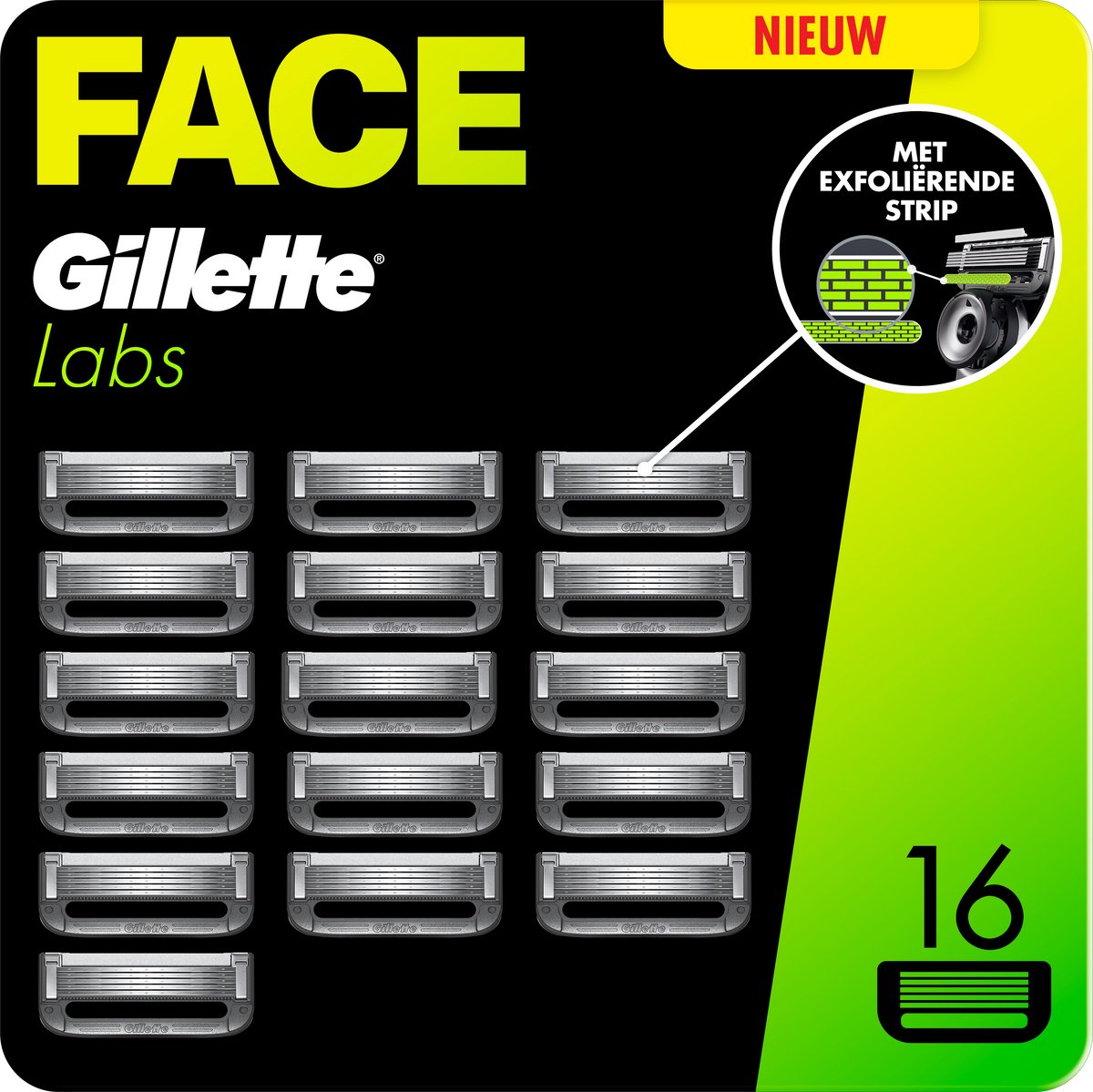 Bol.com Gillette Labs Scheermesjes voor Mannen - van de makers van Gillette Fusion - 16 stuks aanbieding