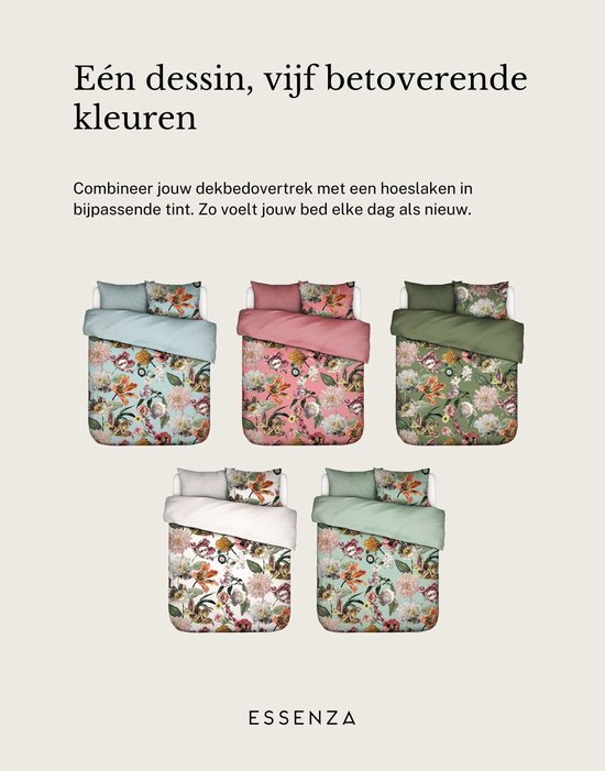 ESSENZA Filou Dekbedovertrek Forest green - Lits-Jumeaux - 240x200/220 cm van Merkloos — afbeelding 4