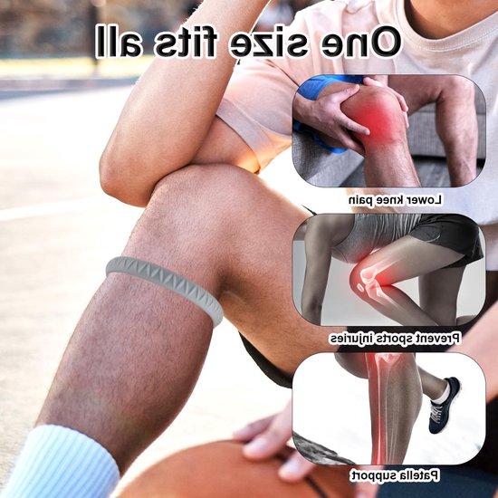 Stevige Patella Tendon Ondersteuningsbanden voor Sport, Elastische Knie Stabilizer voor Basketbal, Hardlopen en Volleybal — afbeelding 4