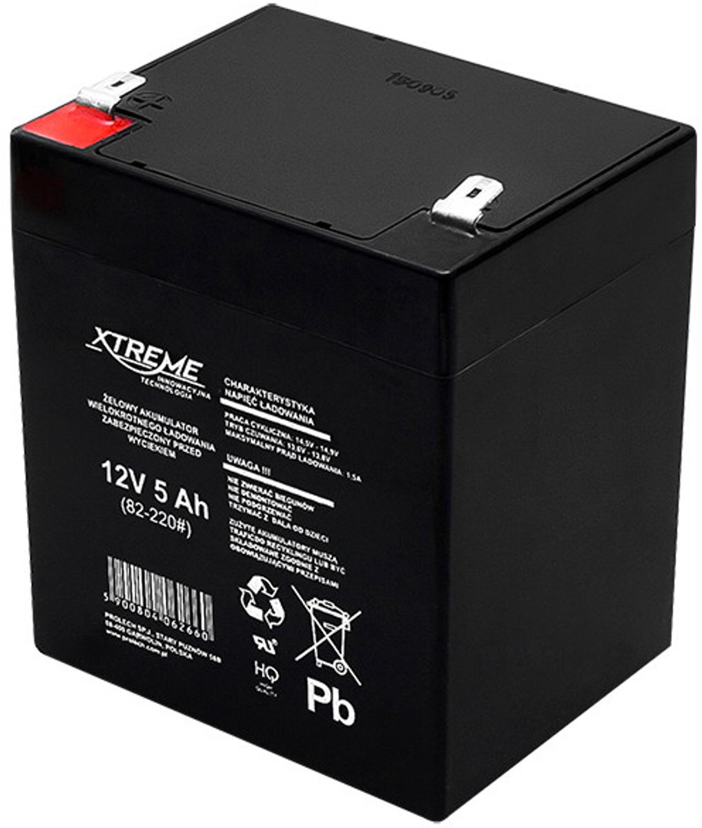 Gel Accu - Batterij - 12V 5Ah onderhoudsvrij Xtreme voor UPS - Loodaccu - 82-220# 4776