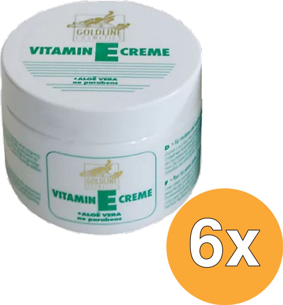 6 x Goldline - Bodycrème - Vitamine-E & Aloë Vera - Gevoelige Huid - Kalmerend - 250 ml - Gevoelige Huid - Vitamine E - Aloë Vera - Kalmerend - Huidverzorging
