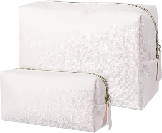Set van 2 Kleine Leren Make-up Tassen voor Dames op Reis