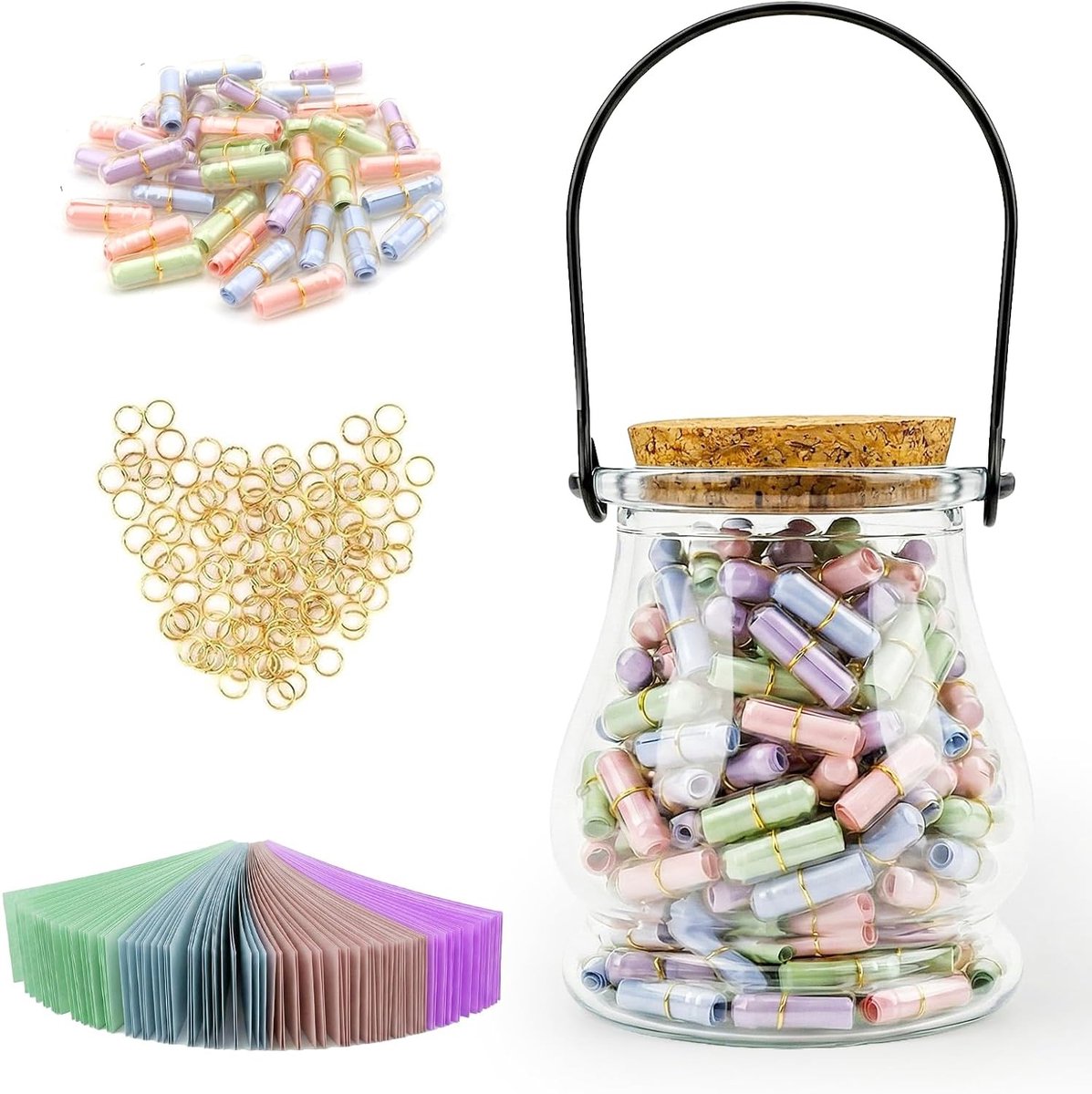 101 stuks transparante lettercapsules met wensfles voor berichten en liefdesbrieven, perfect voor familie en vrienden