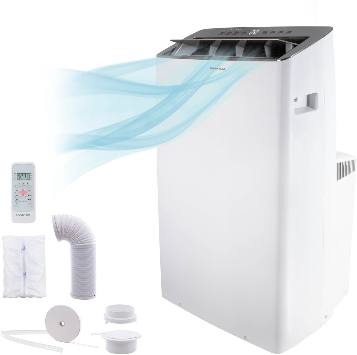 Bol.com Inventum AC127WSET Mobiele Airco - 12000 BTU Airconditioning - 3-in-1 functie - Afstandsbediening - Tot 105 m3 - Afdicht... aanbieding