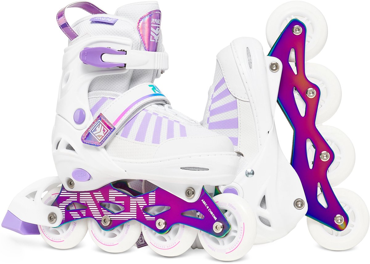 RAVEN Oxen /Neo Chrome Verstelbare Skeelers 30-33 Wit