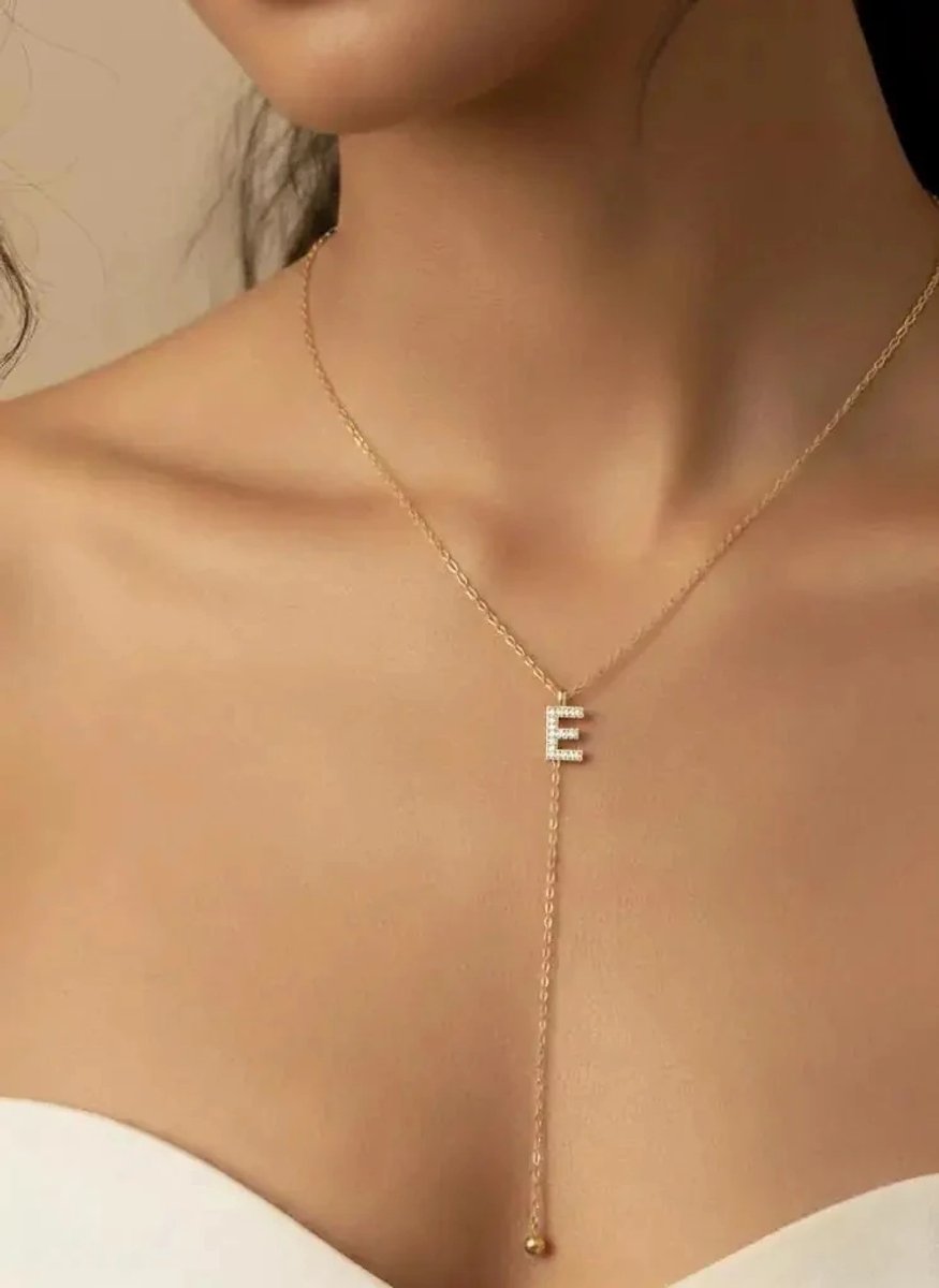 Dorvina 316L Staal Verkleurt Niet Hypoallergeen Duurzaam Sieraad Goudkleurig Y Model Zirkonia Letter E Letter Dames Ketting