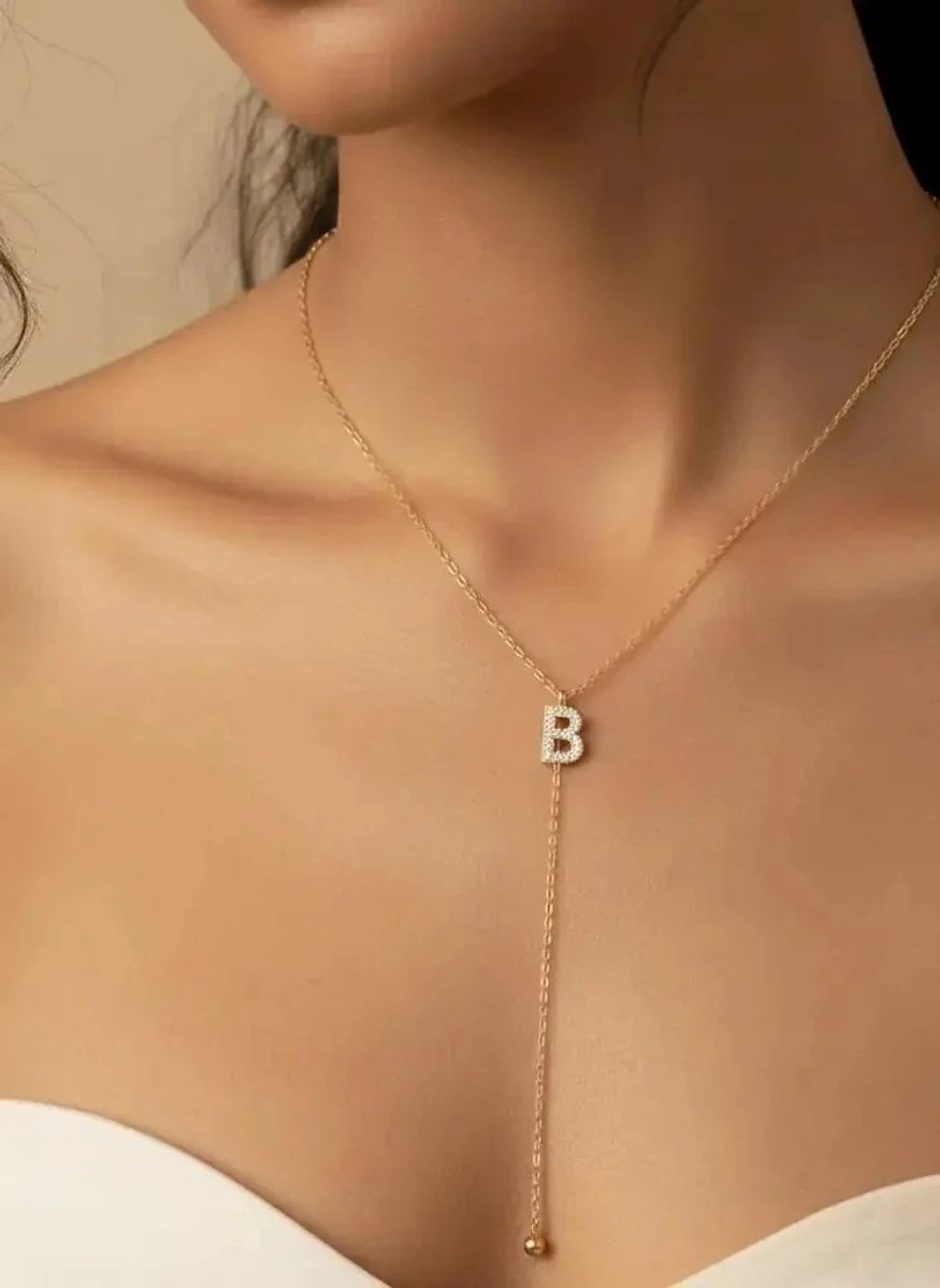 Dorvina 316L Staal Verkleurt Niet Hypoallergeen Duurzaam Sieraad Goudkleurig Y Model Zirkonia Letter B Letter Dames Ketting