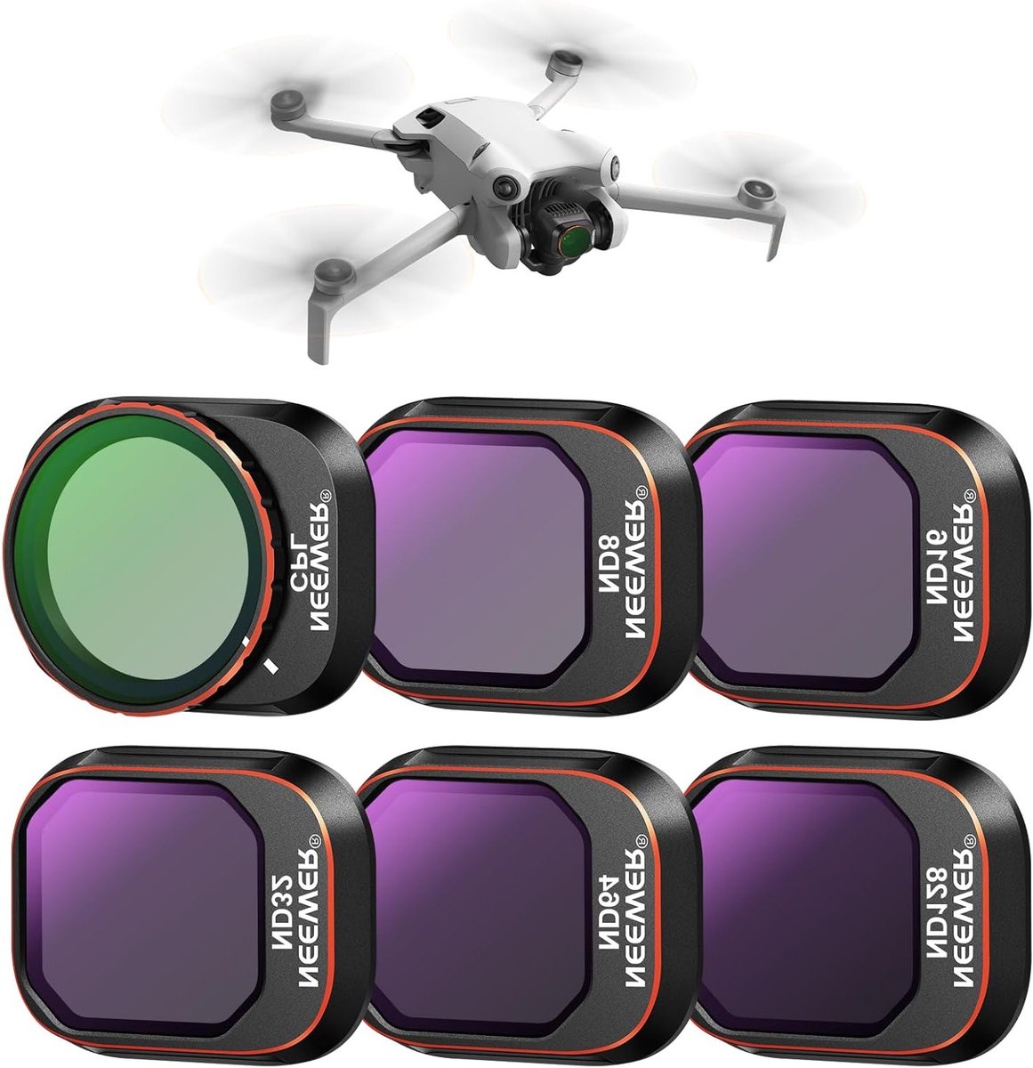 Snap On ND&CPL Filter Set voor DJI Mini 4 Pro - 6 Stuks, Ultra Dun, Dubbelzijdig Gecoat HD Glas, Ideaal voor Fotografie en Videografie