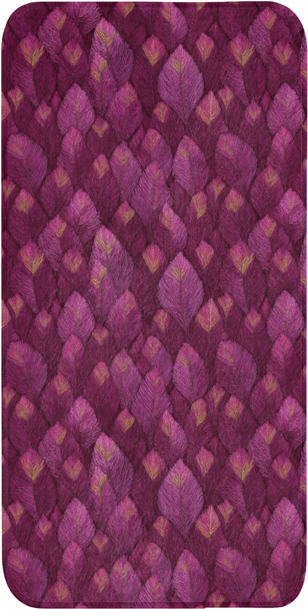 WC mat 60x120 cm - Antislip - Bladeren - Patroon - Burgundy - Toiletmat - Vloermat - Douch