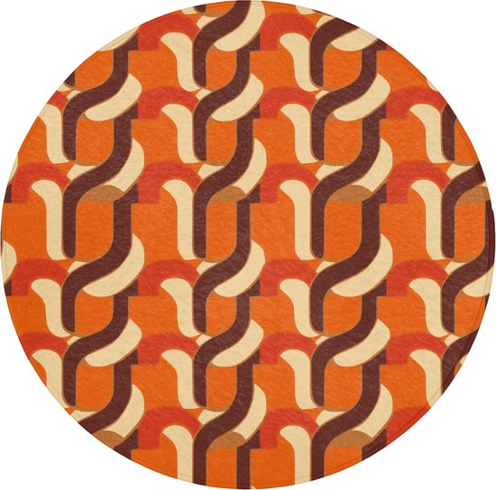 Badmat rond 70x70 cm - Antislip - Retro - Modern - Kleurrijk - Badmatten voor badkamer - Badkamermat - Douchemat - Ronde badkamer mat