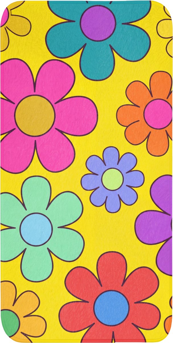 Badmat 60x120 cm - Antislip - Bloemen - Illustratie - Kleurrijk - Badmatten voor badkamer - Badkamermat - Douchemat - Badkamer mat