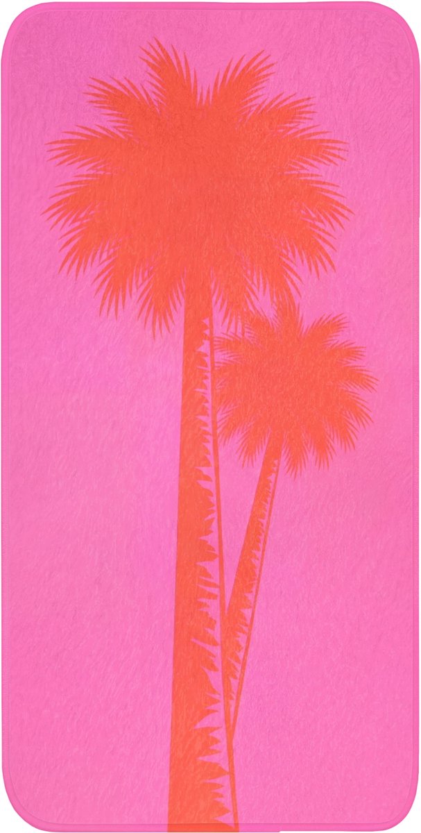 Badmat 60x120 cm - Antislip - Palmbomen - Modern - Roze - Badmatten voor badkamer - Badkamermat - Douchemat - Badkamer mat