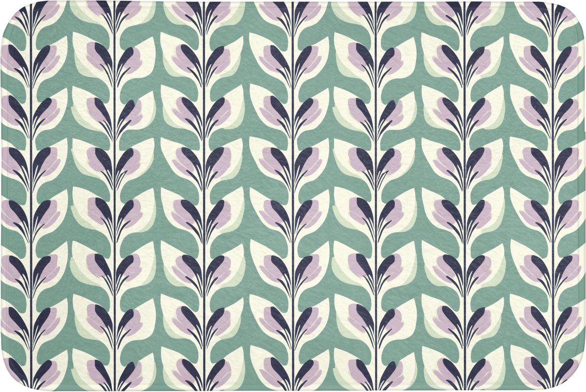 WC mat 90x60 cm - Antislip - Retro - Modern - Groen - Toiletmat - Vloermat - Douchemat - T