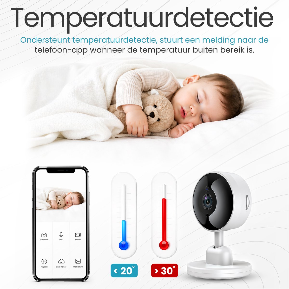 RaviSoll Babyfoon Camera - Wifi, Nachtvisie, Bewegingsdetectie thumbnail 6