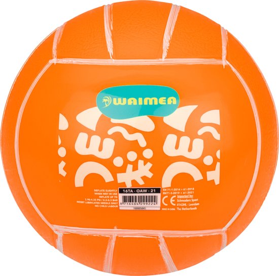 Waimea Strandbal PVC - 21 cm - Fluororanje - 21