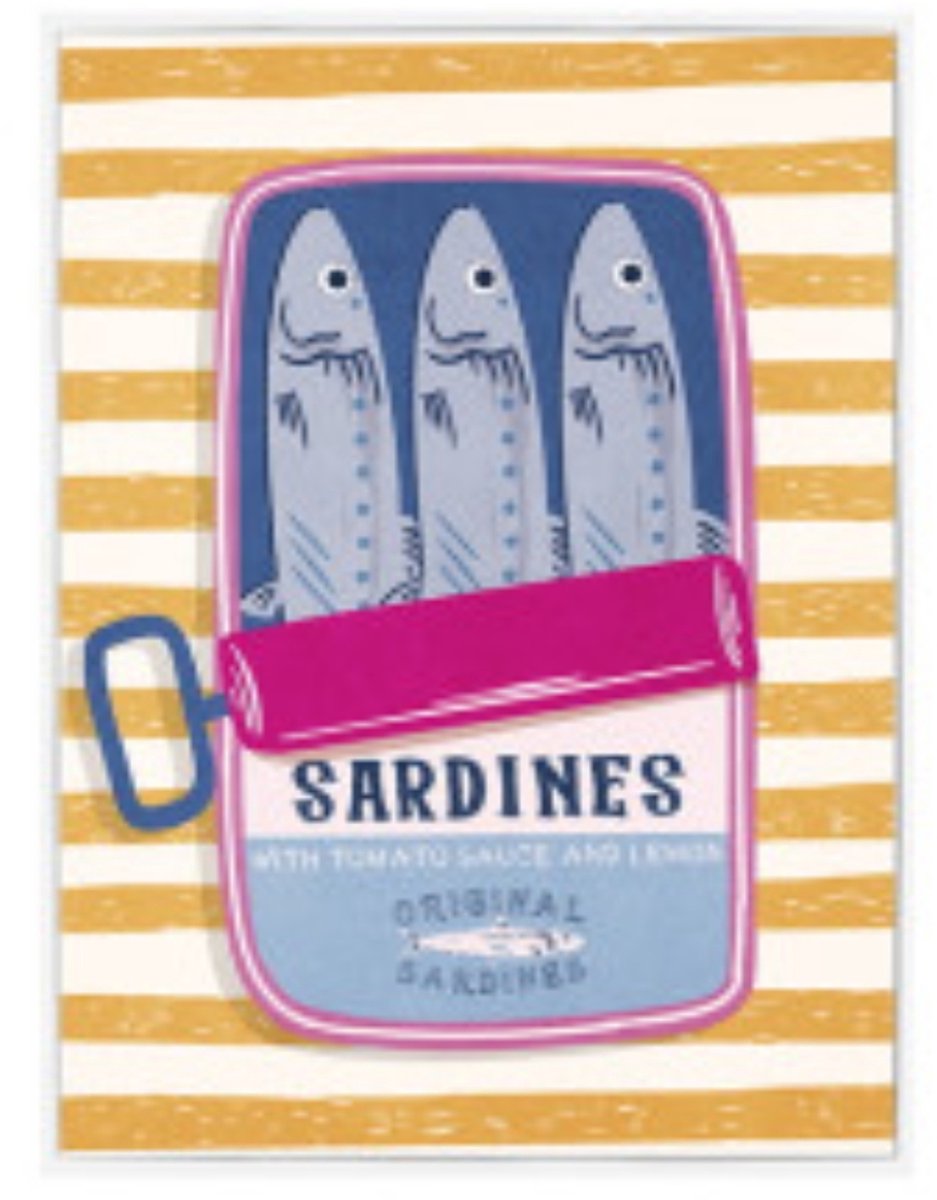 Sardientjes gele schilderij - Item Int.
