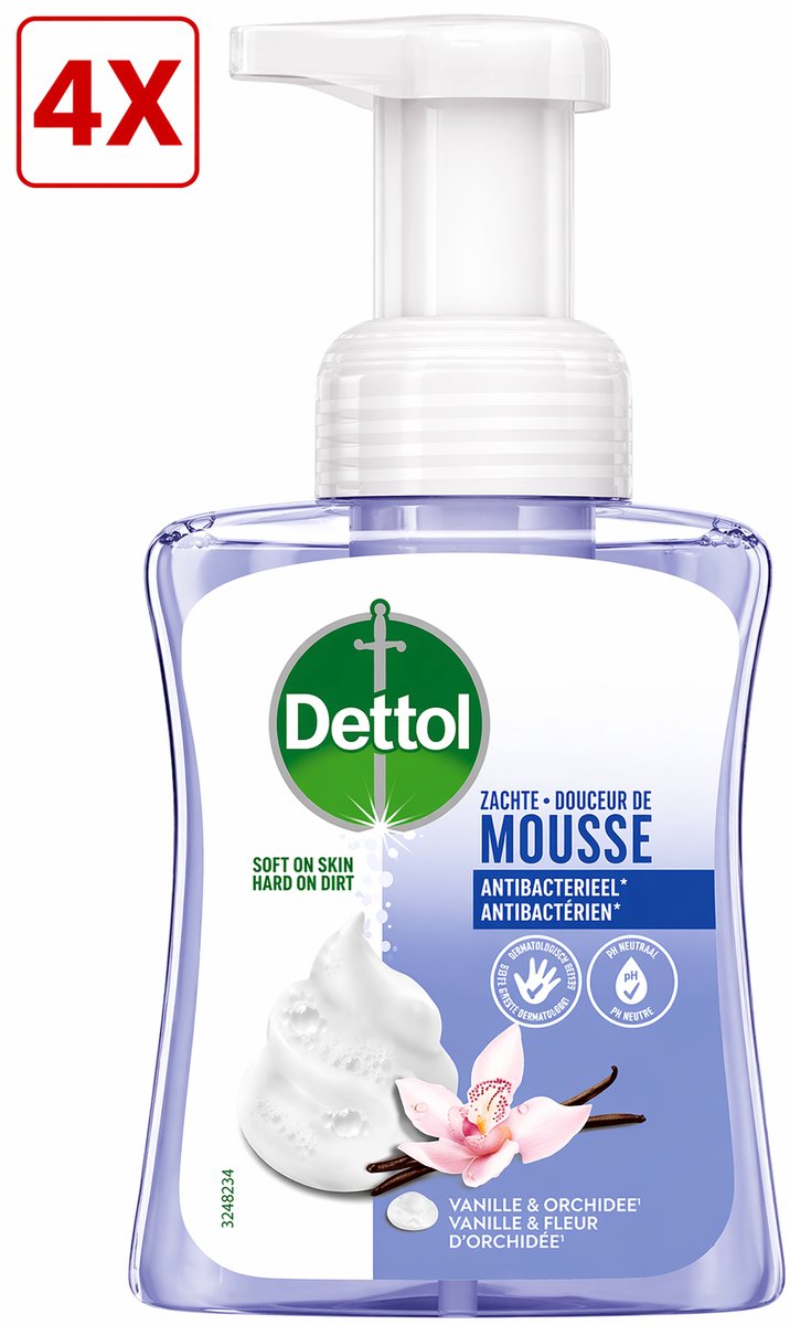 4 x Dettol Foam Handzeep Orchidee & Vanille - 250 ml