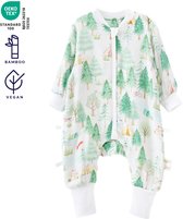Chilsuessy Set van 2 babyslaapzak voor de zomer, met voeten, 0,5