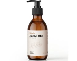 Biorelle Jojoba Olie Puur - 100% Biologisch - 250ml - Pharma Grade (Ph. Eur.) - Koudgeperst - Voor Huid, Haar & Gezicht - Amber Glazen Fles + Pomp