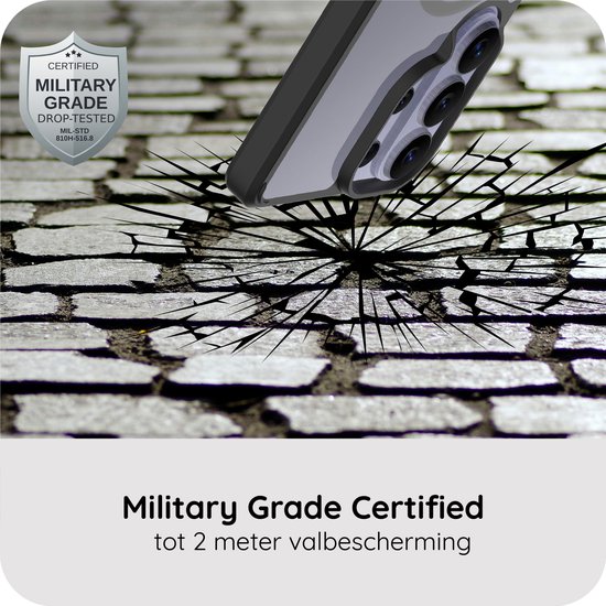 Cazy Hoesje compatible avec Samsung Galaxy S26 Ultra Hoesje compatible avec MagSafe - Military Grade Backcover - Zwart