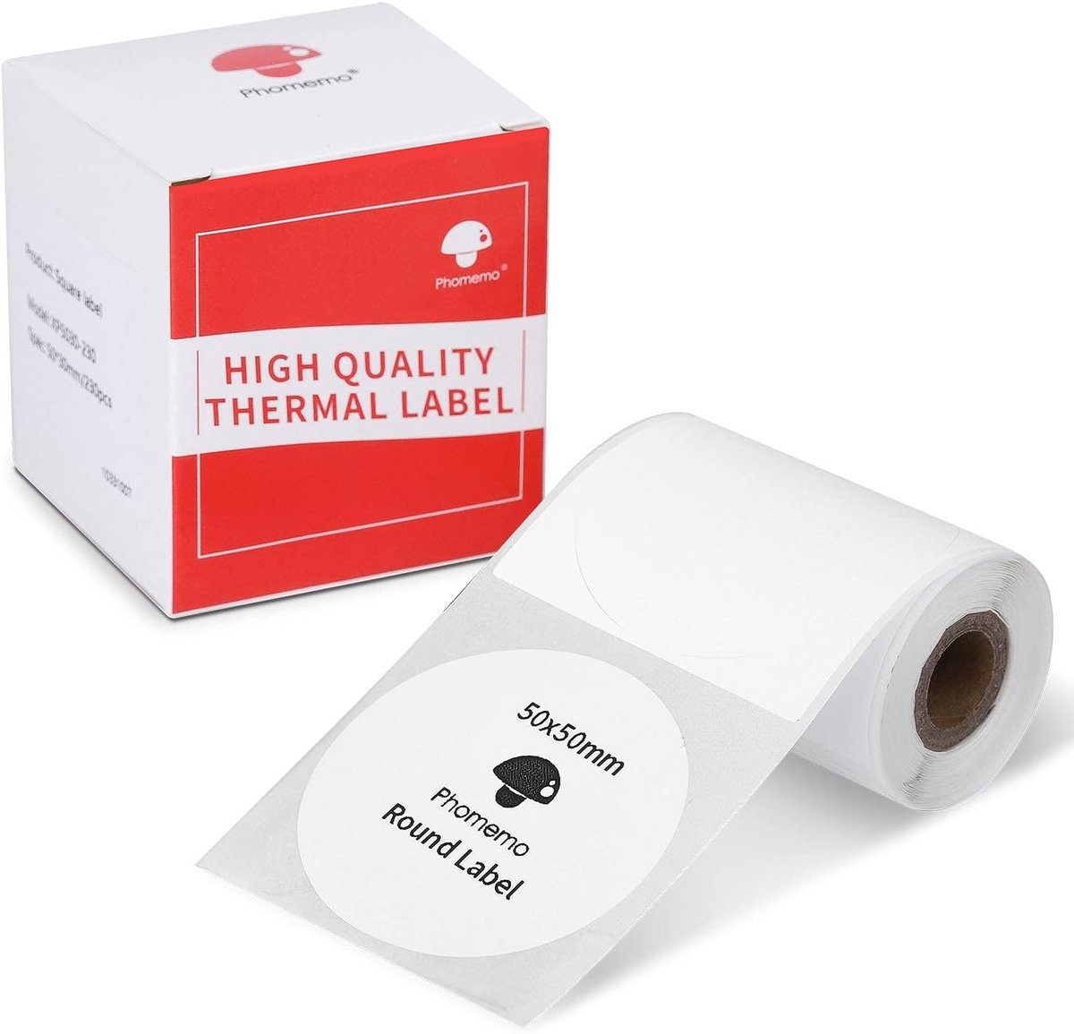 Phomemo Labels 50x50mm Rond - Ronde Etiketten - 140 Stuks - Waterdicht - Sterke Kleefkracht - Voor M110/M220/M221/M100 - Wit